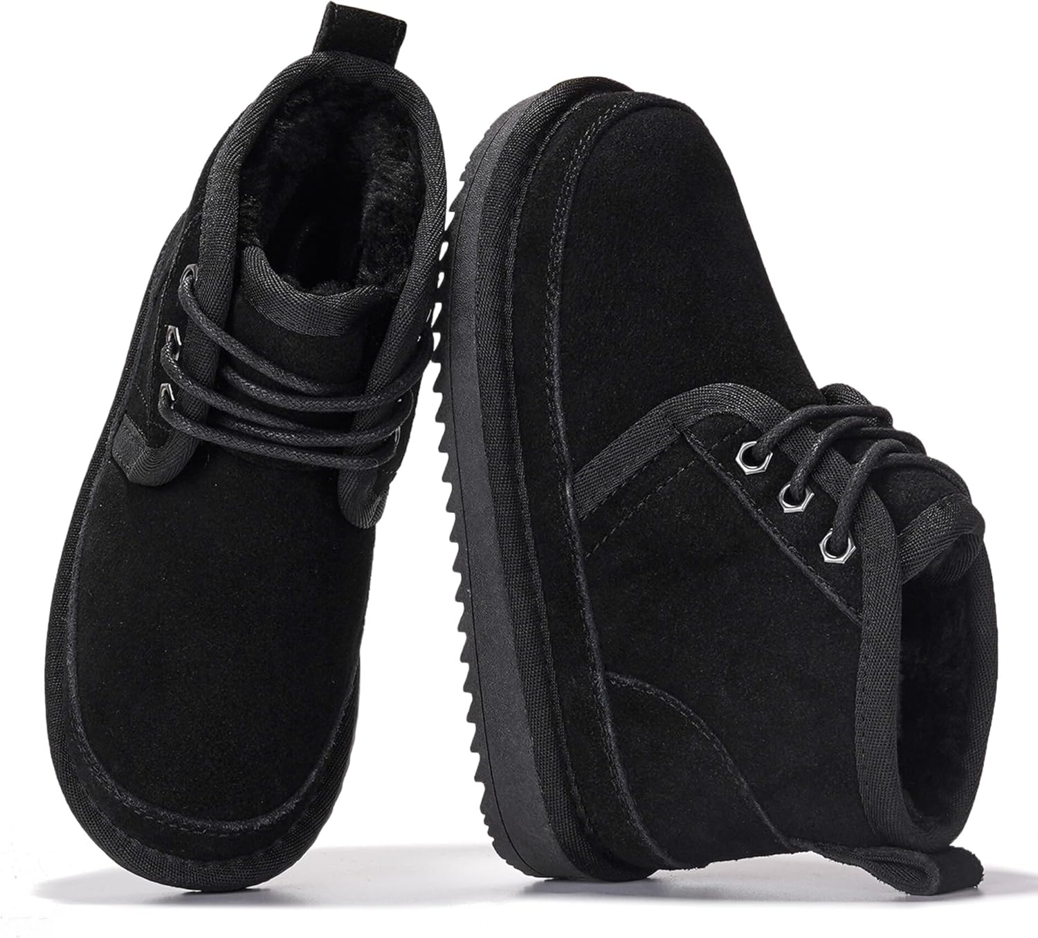 

Детские ботинки Project Cloud из 100% натуральной кожи - легкие ботинки на меховой подкладке для девочек и мальчиков с стелькой из пенной памяти - нескользящая зимняя обувь для детей (Nevada), Black Suede