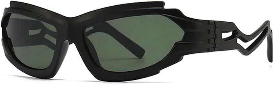 

Винтажные женские солнцезащитные очки «кошачий глаз» неправильной формы, модные мужские очки с полыми дужками, защита от ультрафиолета UV400 HVTVTLA, Black Dark Green