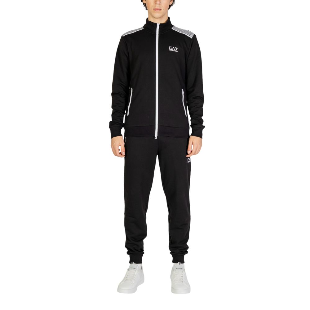 

Черный хлопковый спортивный костюм Armani EA7 Emporio