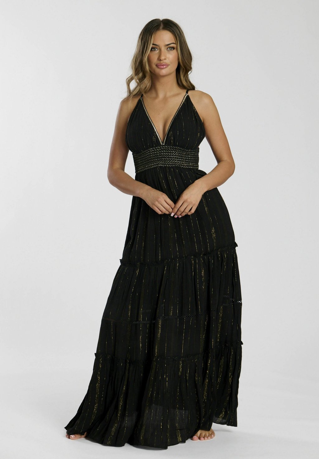 

Повседневное платье METALLIC CAMI STRIPE MAXI South Beach, черный