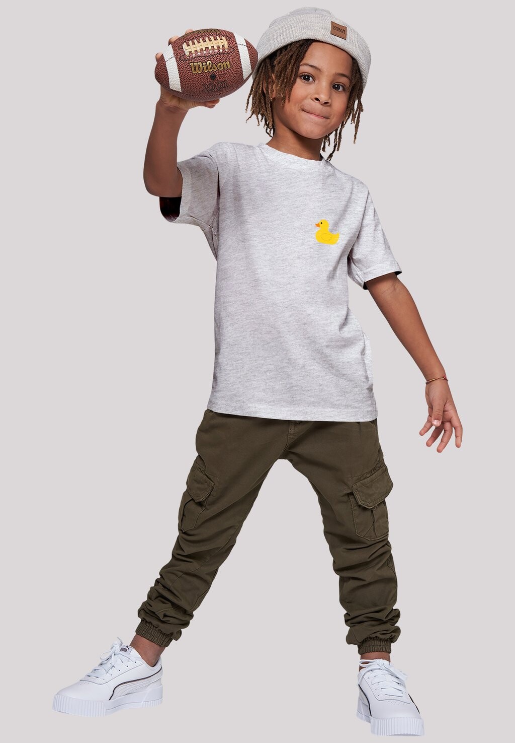 

Футболка с принтом YELLOW RUBBER DUCK UNISEX F4NT4STIC, цвет heather grey