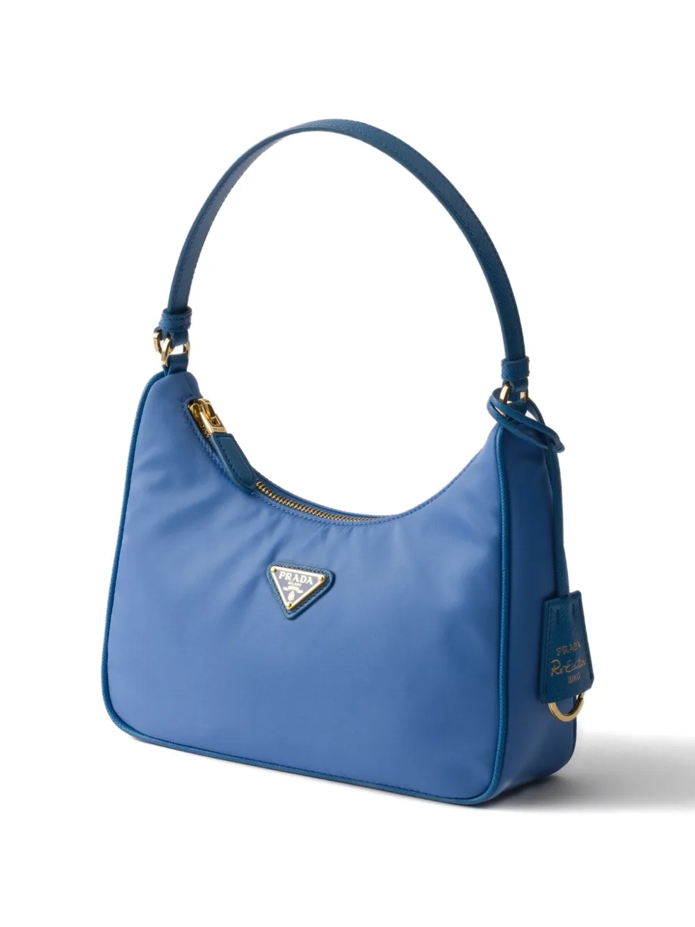 Мини-сумка-тоут Re-Edition 2005 с треугольным логотипом Prada, синий — фото 3