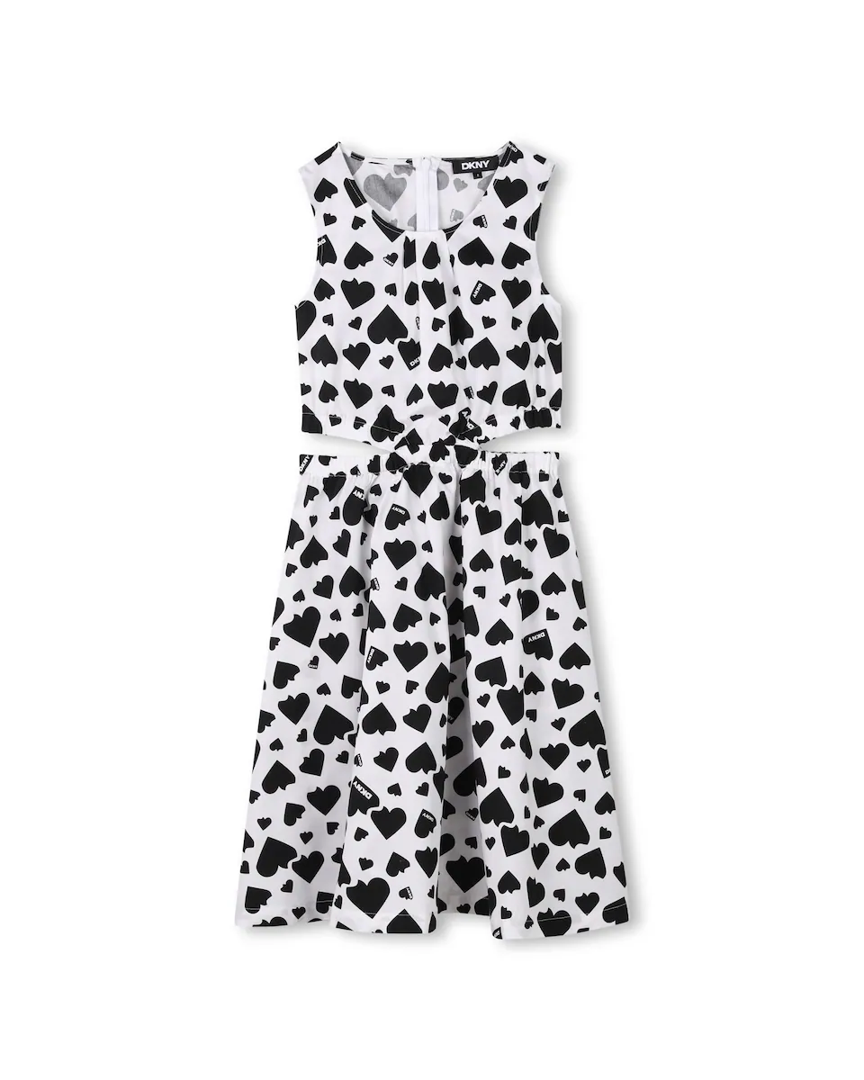 

Платье для девочки в разноцветном хлопковом цвете DKNY, многоцветный