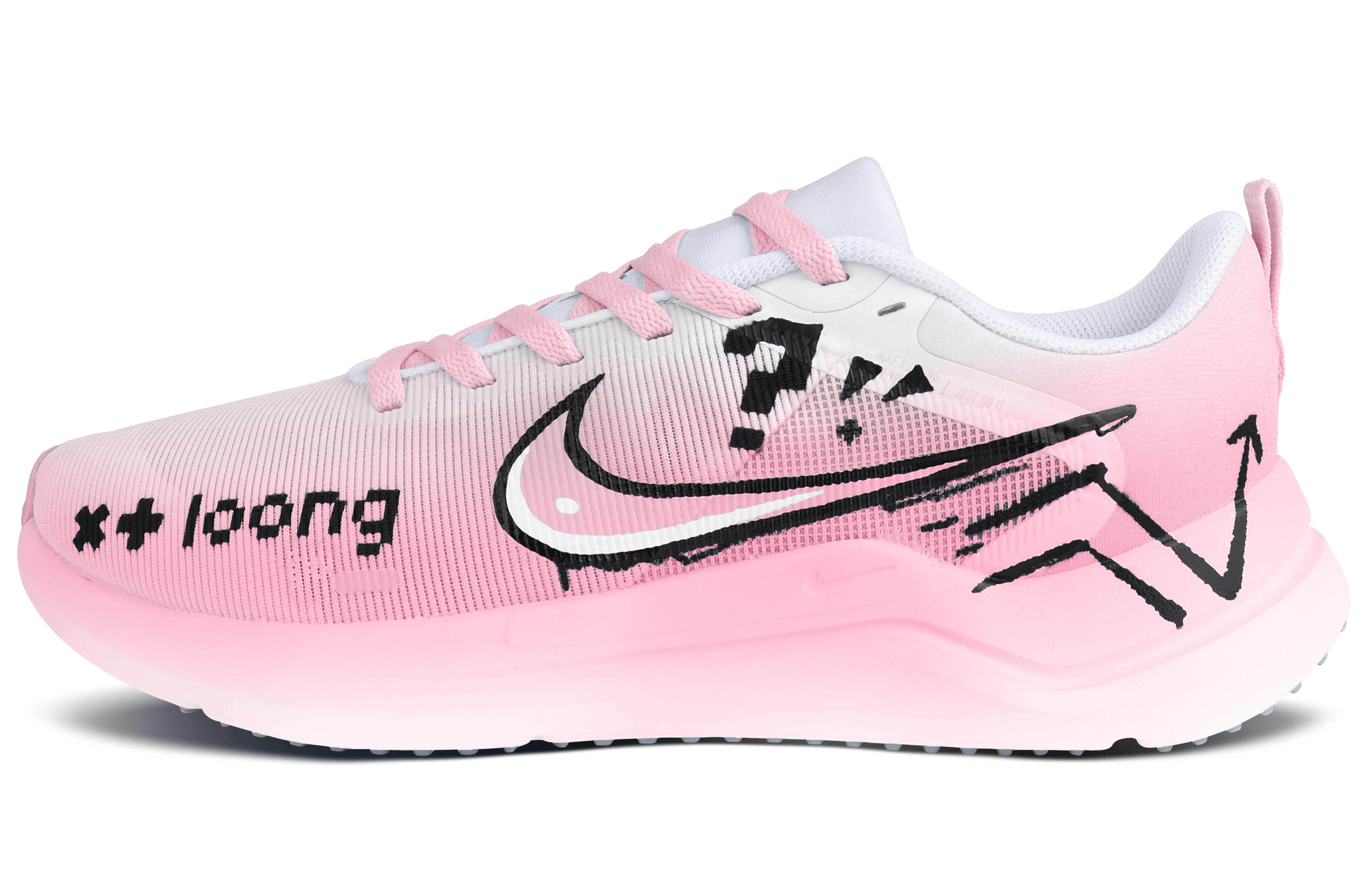 

Nike Кроссовки для бега Downshifter 12 Low Top Casual, мужские, белые, розовые
