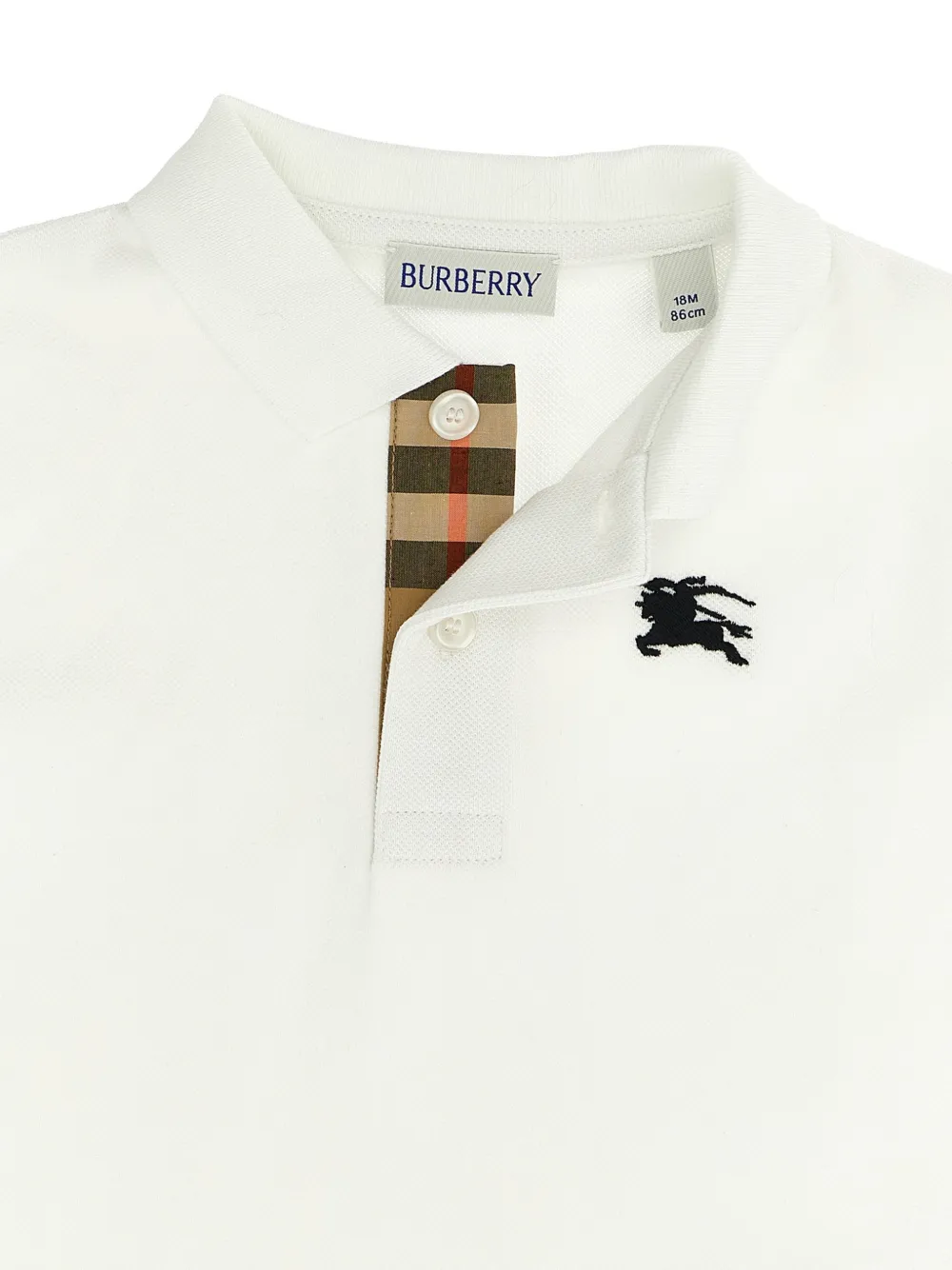 Поло johane с вышивкой в виде рыцаря-ездока BURBERRY KIDS, белый — фото 3