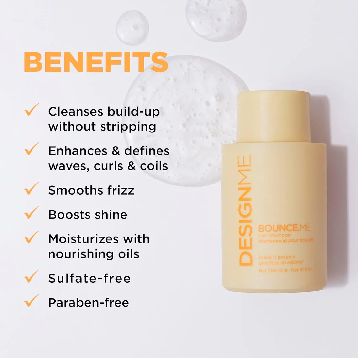 Design.Me BOUNCE.ME набор шампунь и кондиционер для кудрявых волос, 10 fl oz увлажняющий кондиционер и шампунь с аргановым маслом, против пушистости и для питания — фото 2