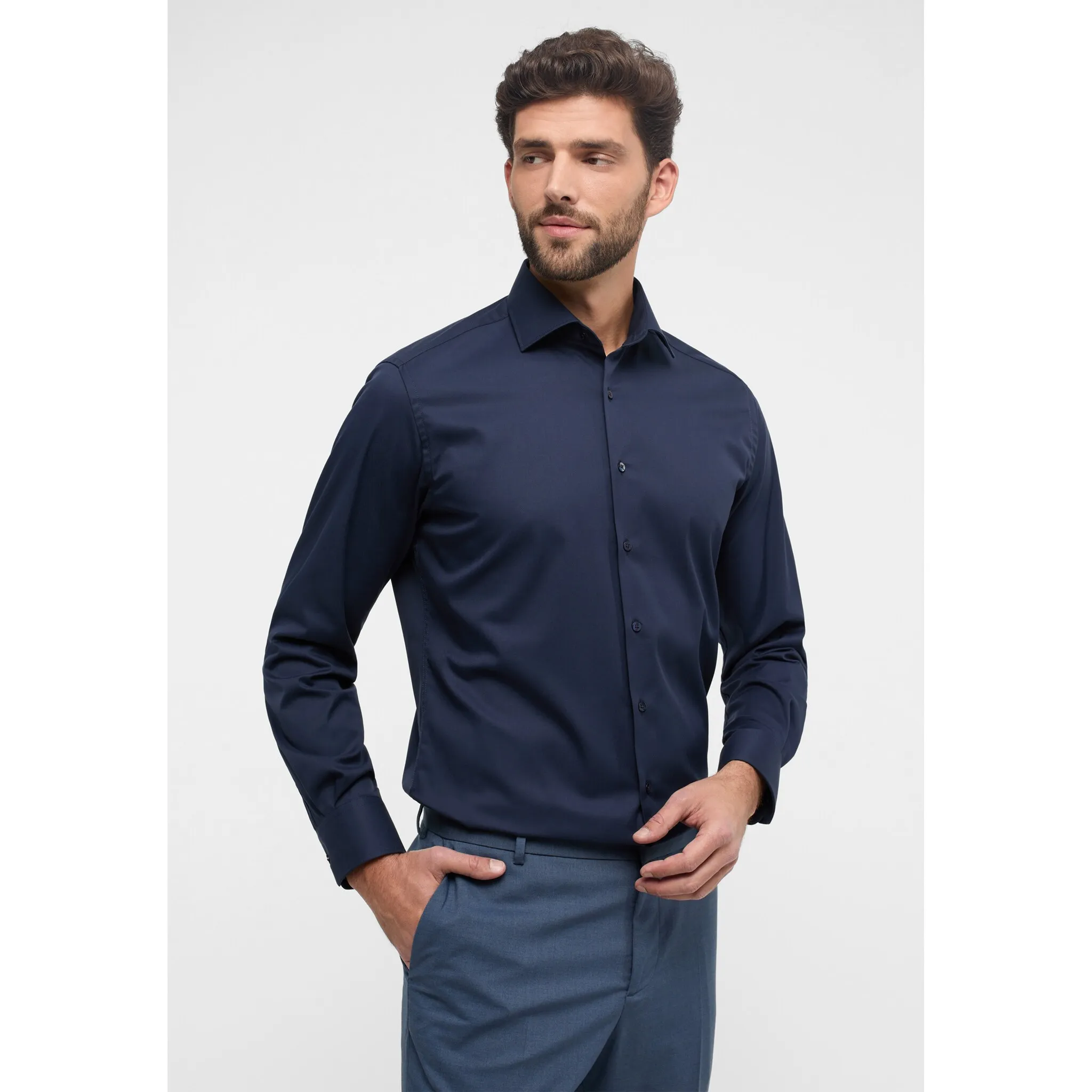 

Рубашка Eterna с длинными рукавами "MODERN FIT", цвет морской волны
