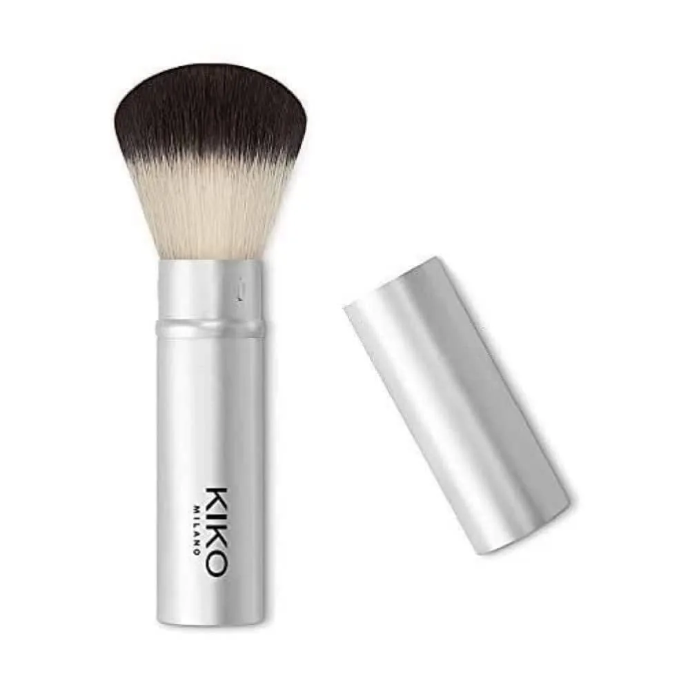 Кисть для пудры KIKO Milano Smart Allover Powder Brush 104 | Выдвижная кисть для пудры с синтетическими волокнами, Black
