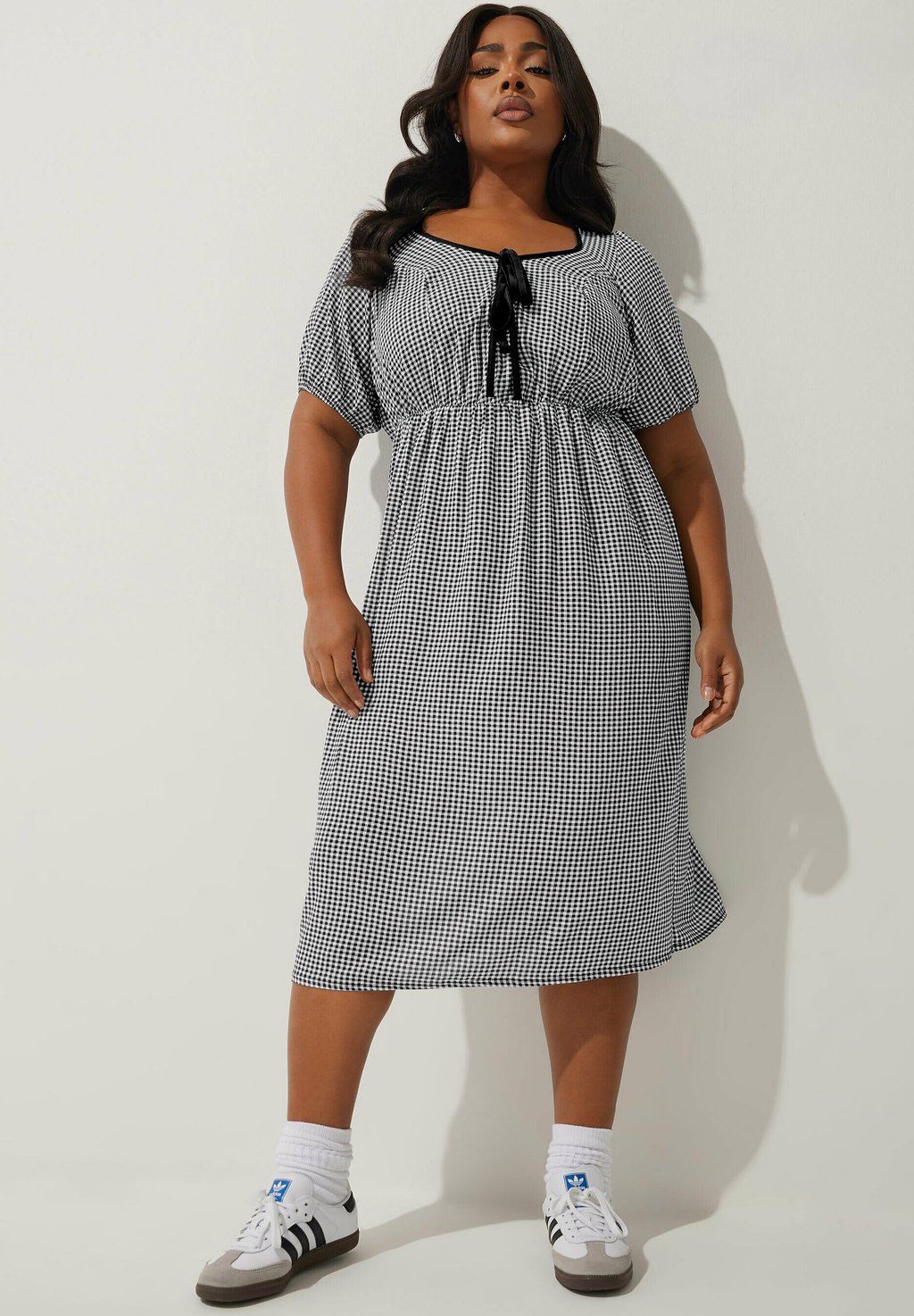 

Повседневное платье CHECK BOW FRONT MIDI Yours Clothing, антрацит