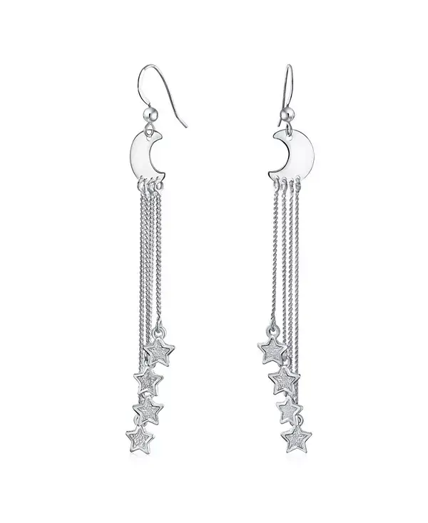 

Астрологическое утверждение, небесный полумесяц, звезды, подвески, серьги, многоцепочечные украшения с тремя звездами, серебряная проволока для рыб Bling Jewelry, clear