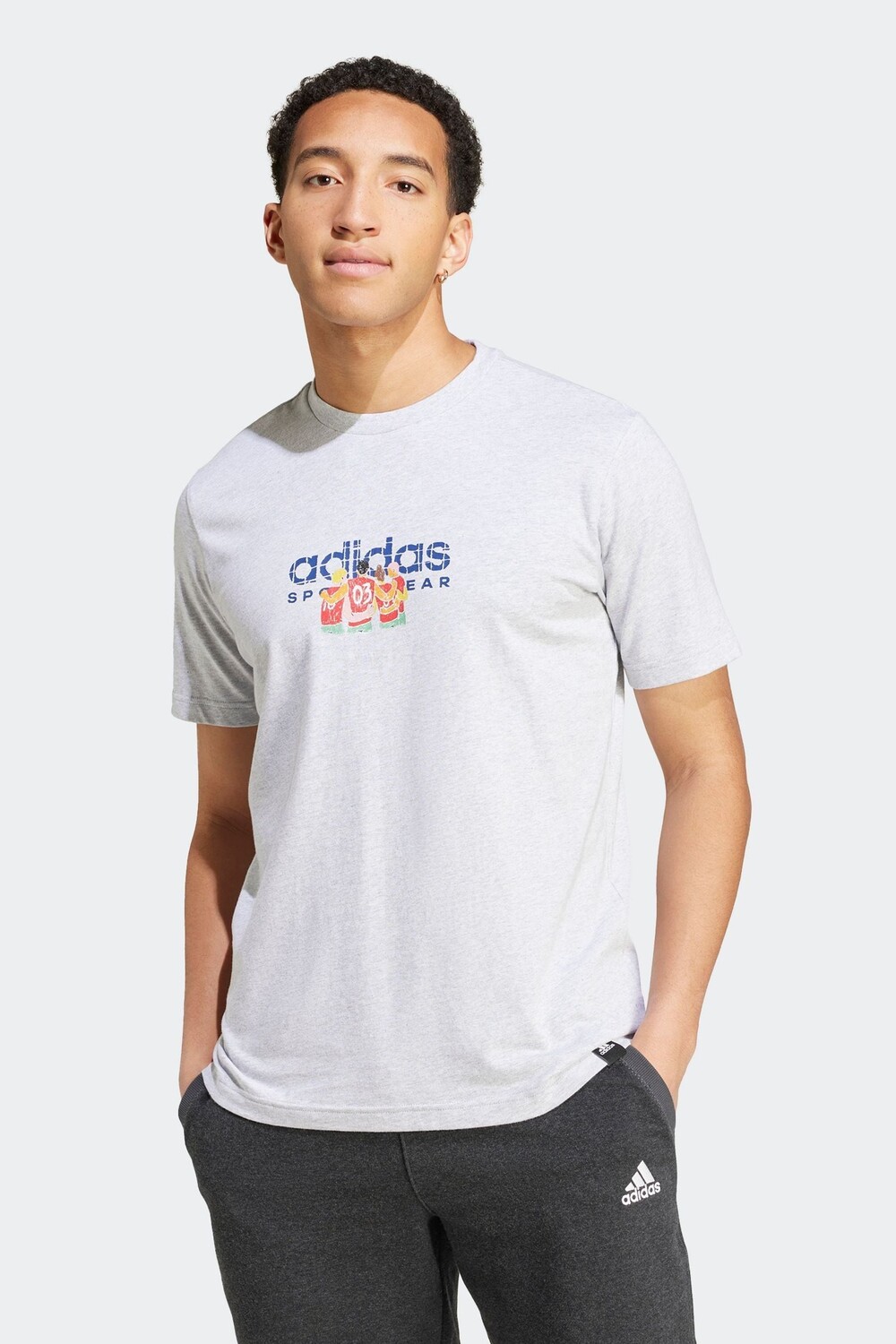 

Футболка с логотипом спортивной одежды Codes Adidas, серый