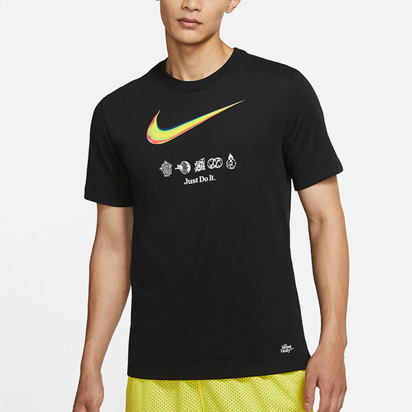 Футболка great unity ss tee1 casual sport breathable logo print short sleeves t shirt men's black Nike, черный — фото 3