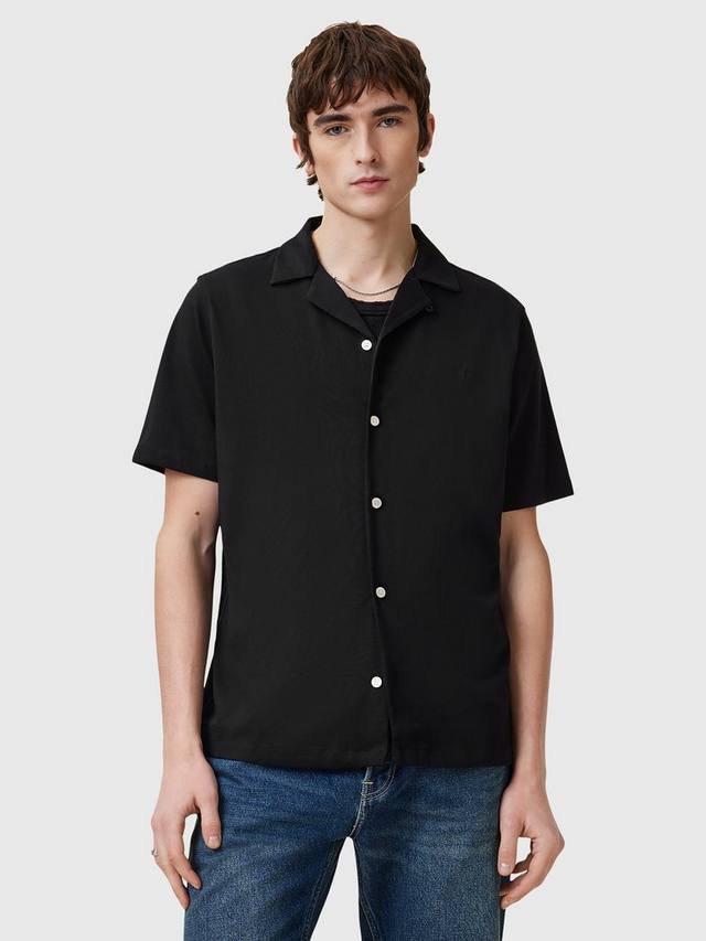 

Хлопковая рубашка с коротким рукавом Hudson AllSaints, Black