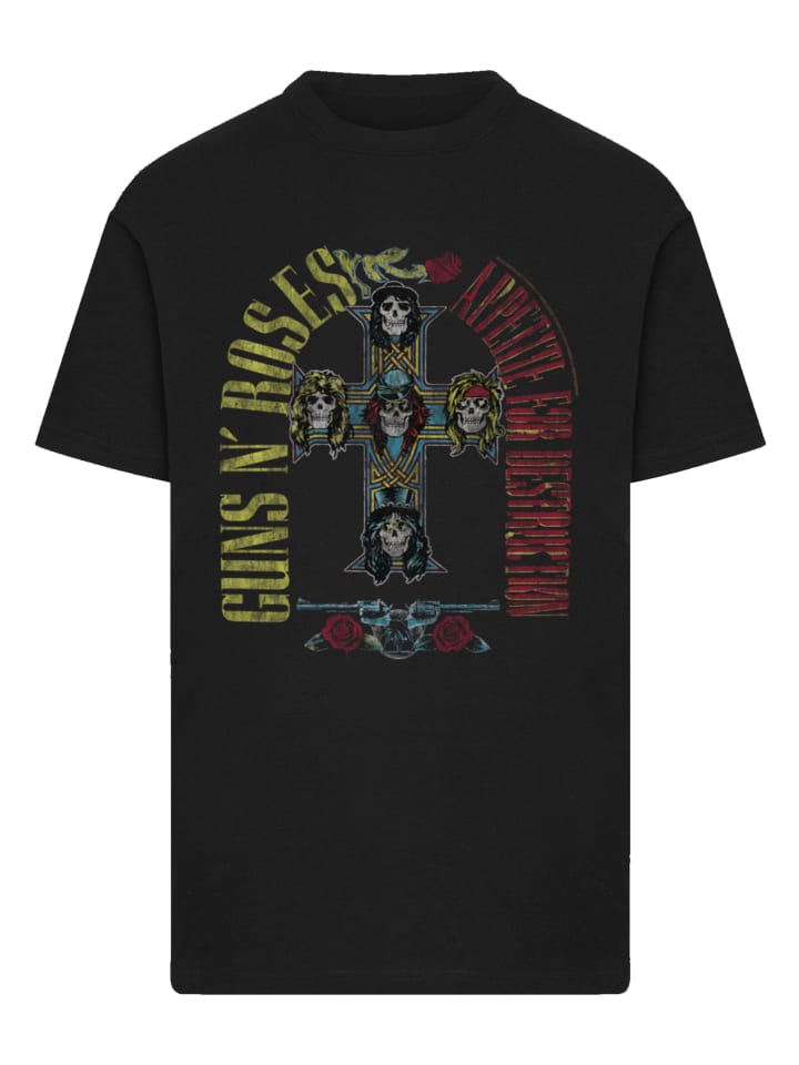 

Футболка с символикой Guns N' Roses Skull Rock Band в черном цвете F4NT4STIC, Черный, Футболка с символикой Guns N' Roses Skull Rock Band в черном цвете F4NT4STIC