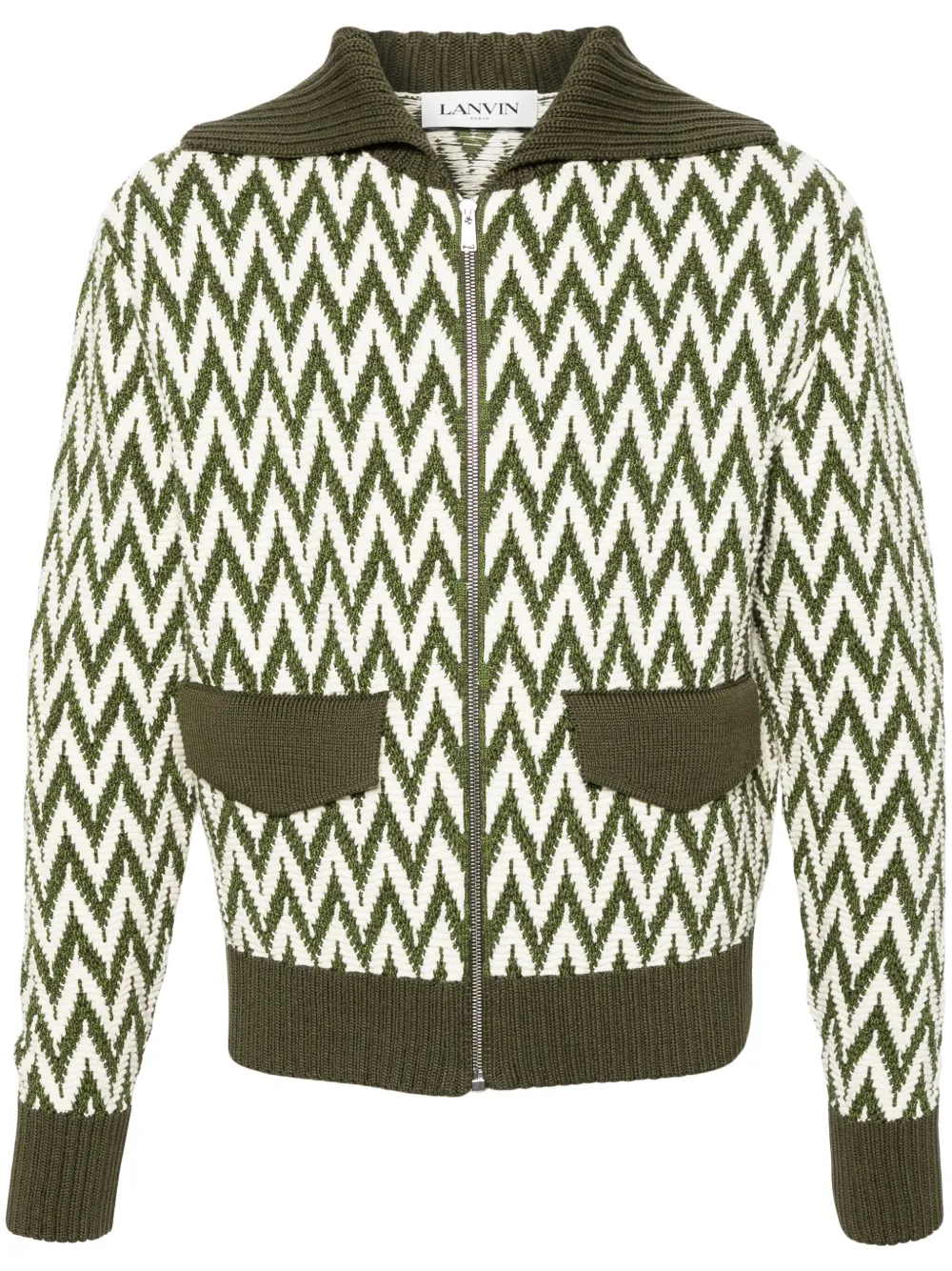 

Кардиган Curb с узором в елочку Lanvin, зеленый