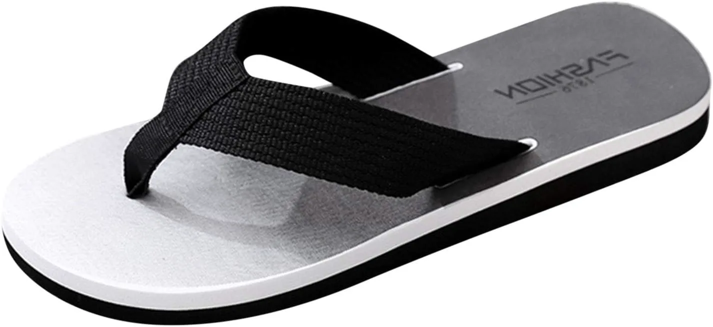 

AnFeng Сандалии Beach Home Flip-Flops Flat Summer Breathable Shoes Men's Slipper Shoes Men's Slipper Men's Slippers Memory Foam, черный