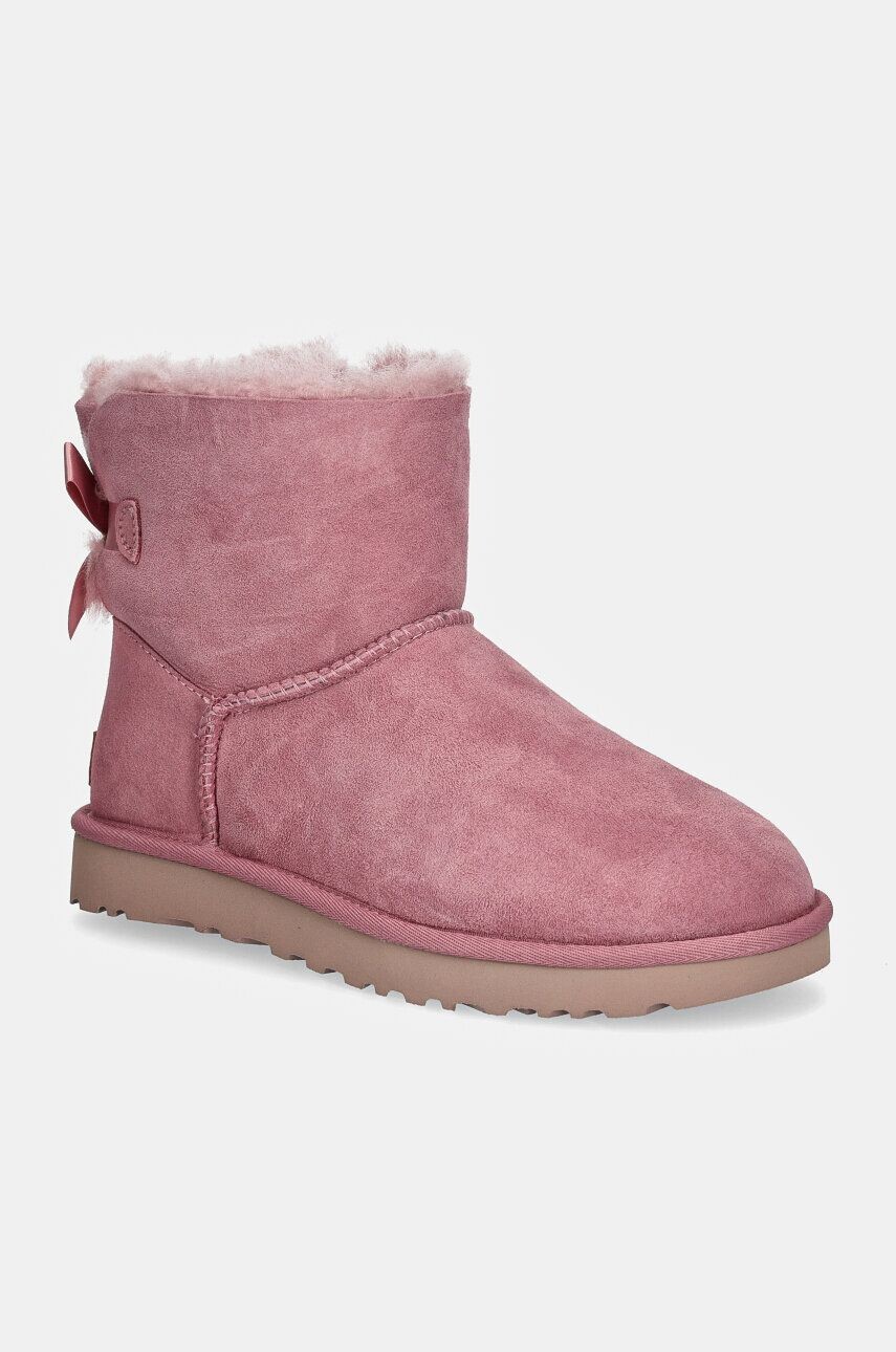 

Замшевые зимние ботинки UGG Mini Bailey Bow II, розовый