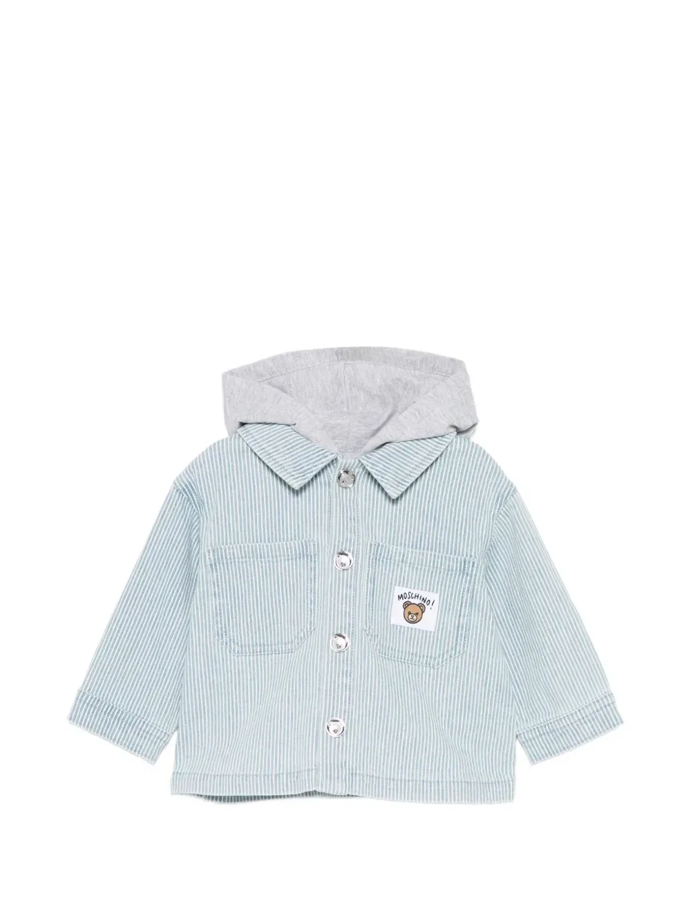 Полосатая куртка с капюшоном Moschino Kids, синий
