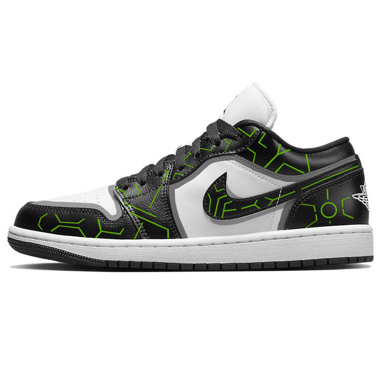 

Кроссовки Air Jordan 1 Vintage Basketball Shoes Women's Low-top Black/White, черный/белый