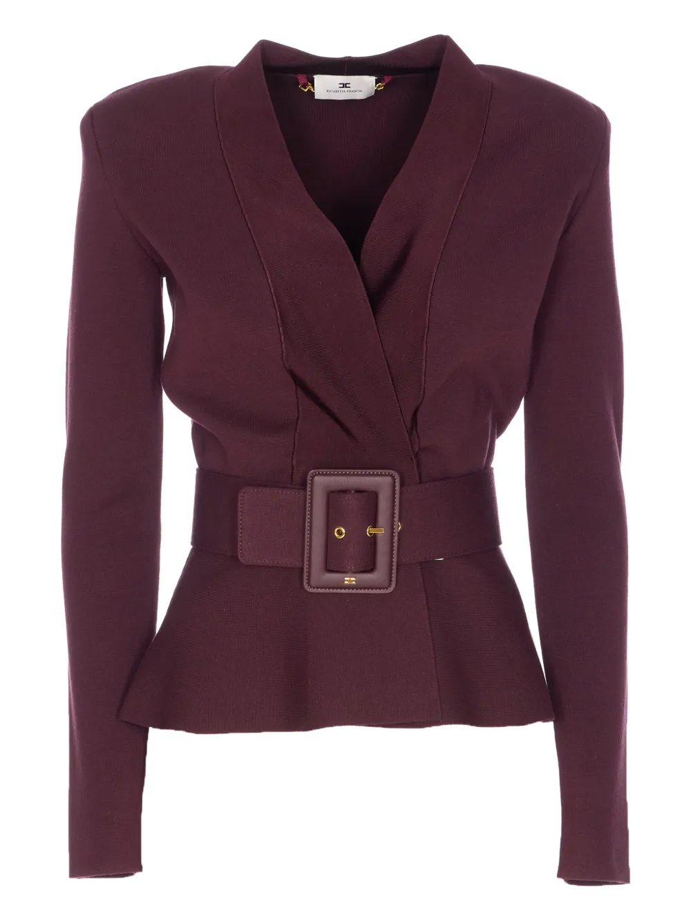

Двубортный пиджак с поясом Elisabetta Franchi, красный