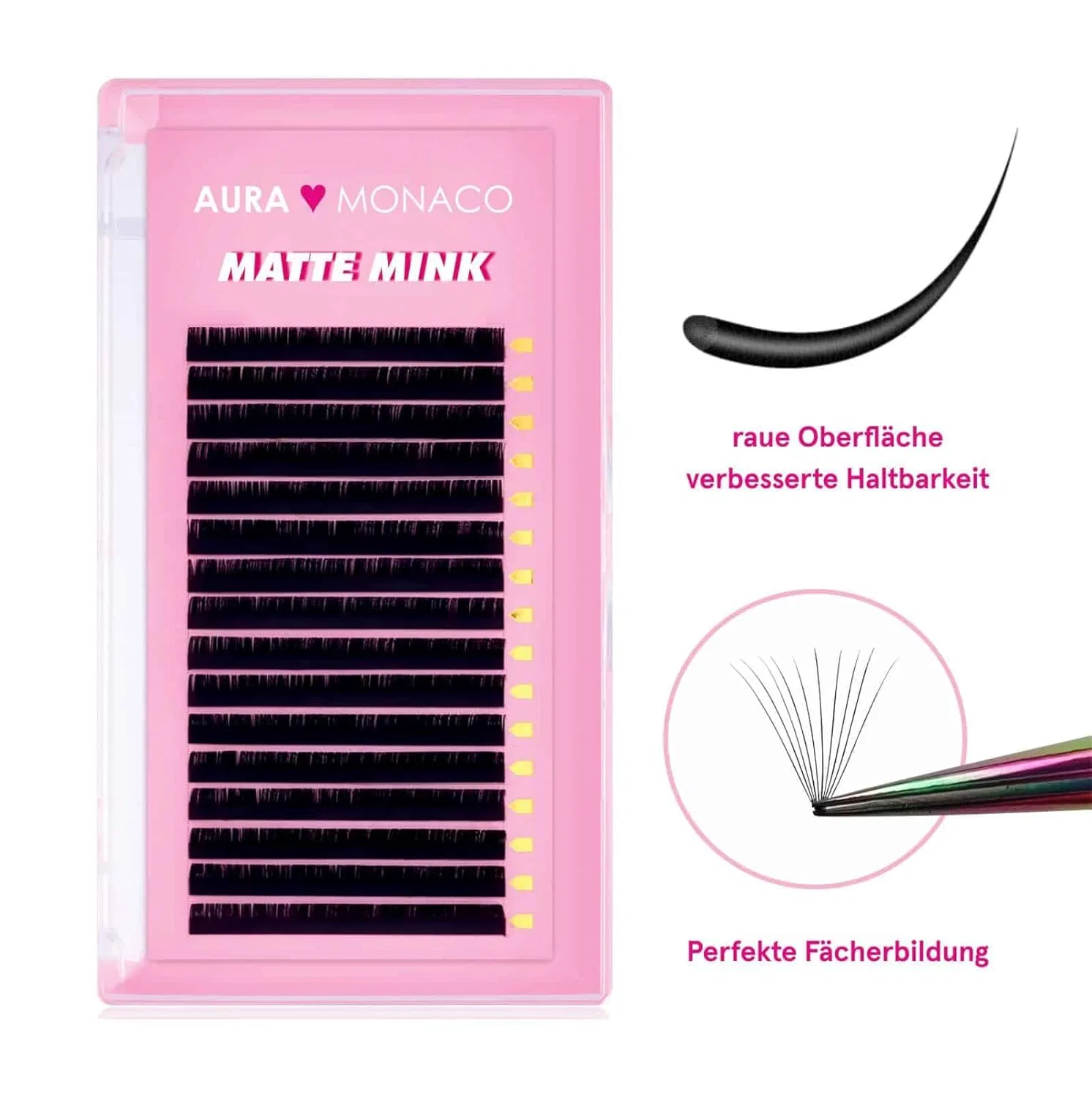 Матовые норковые ресницы AURA Monaco 0.25 мм, 16 рядов Beamlight Lashes — фото 2