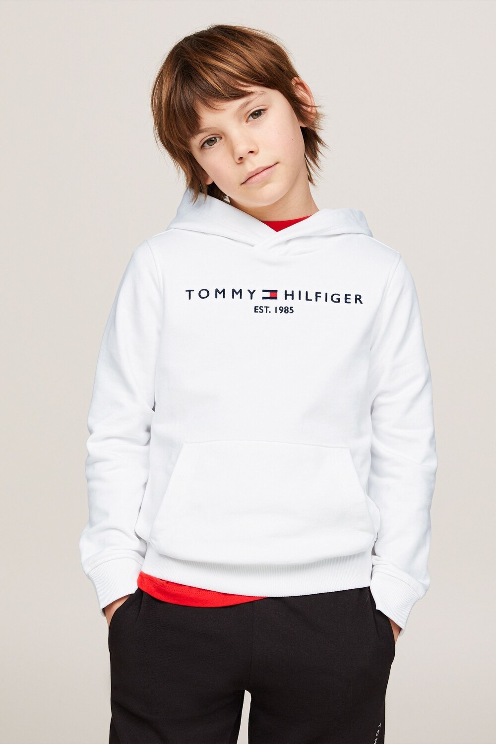 

Толстовка с капюшоном и вышитым логотипом Essential Tommy Hilfiger, белый