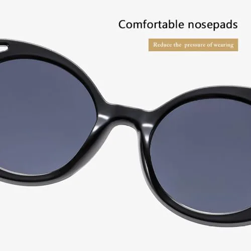 

Винтажные круглые солнцезащитные очки с градиентным переходом цвета и полой оправой для женщин, стильные очки для активного отдыха MTZJH, Blue-gradient Blue