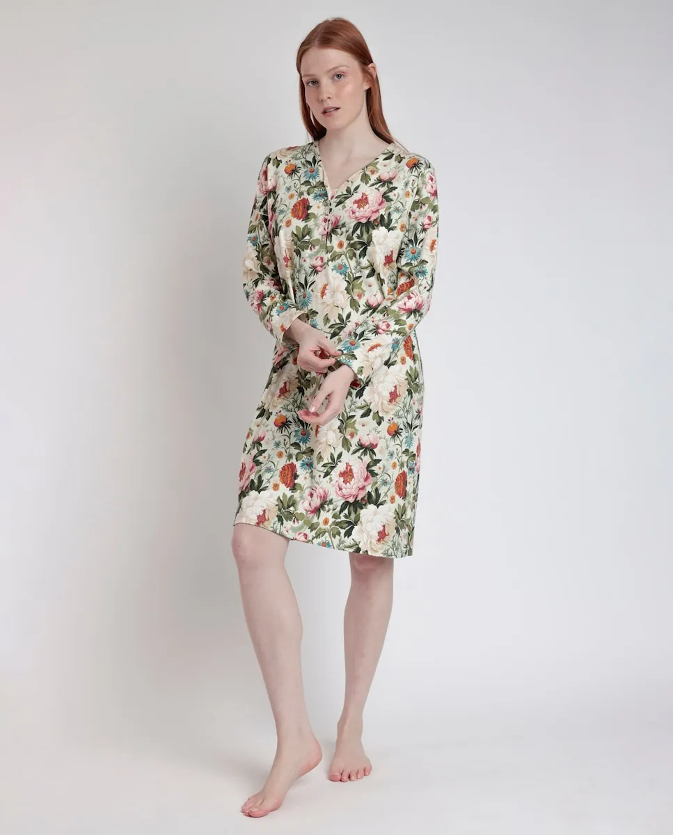 

Женская длинная ночная рубашка из вязкой вискозы цвета камня Admas