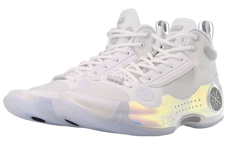 Кроссовки Li Ning Wow 10 Basketball ABAS075-2, белый/голубой — фото 3