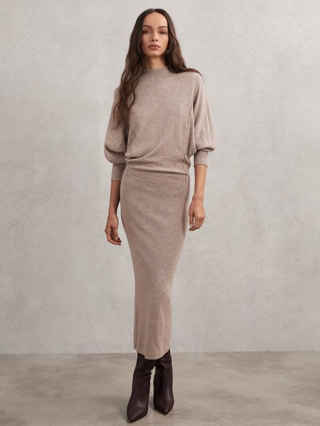 

Свитер-платье Suni с воротником-стойкой из шерсти Reiss, Neutral