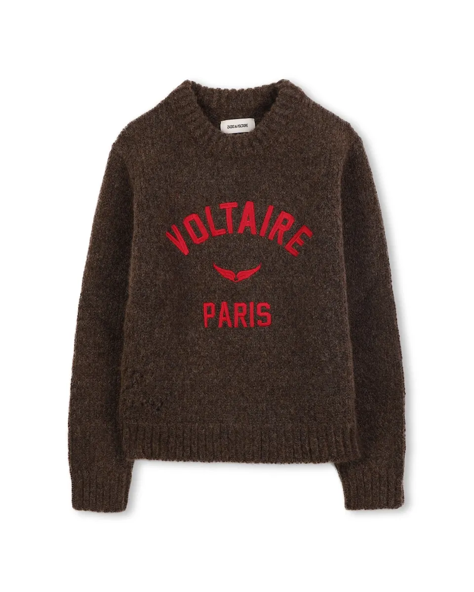 

Детский джемпер коричневого цвета с длинными рукавами Zadig & Voltaire