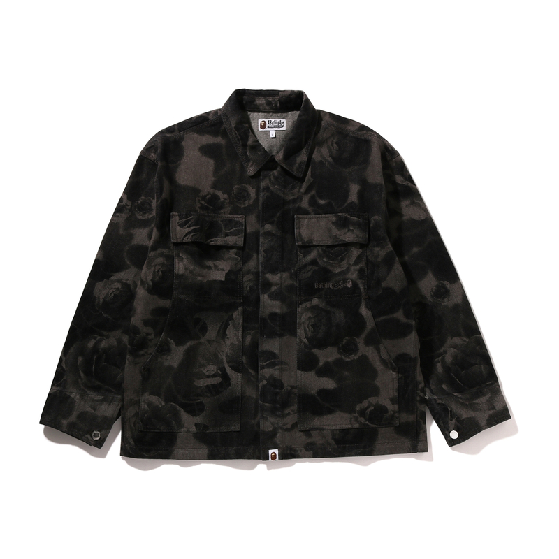 

A BATHING APE Рабочая куртка из денима 13Oz с цветочным камуфляжем Jacquard