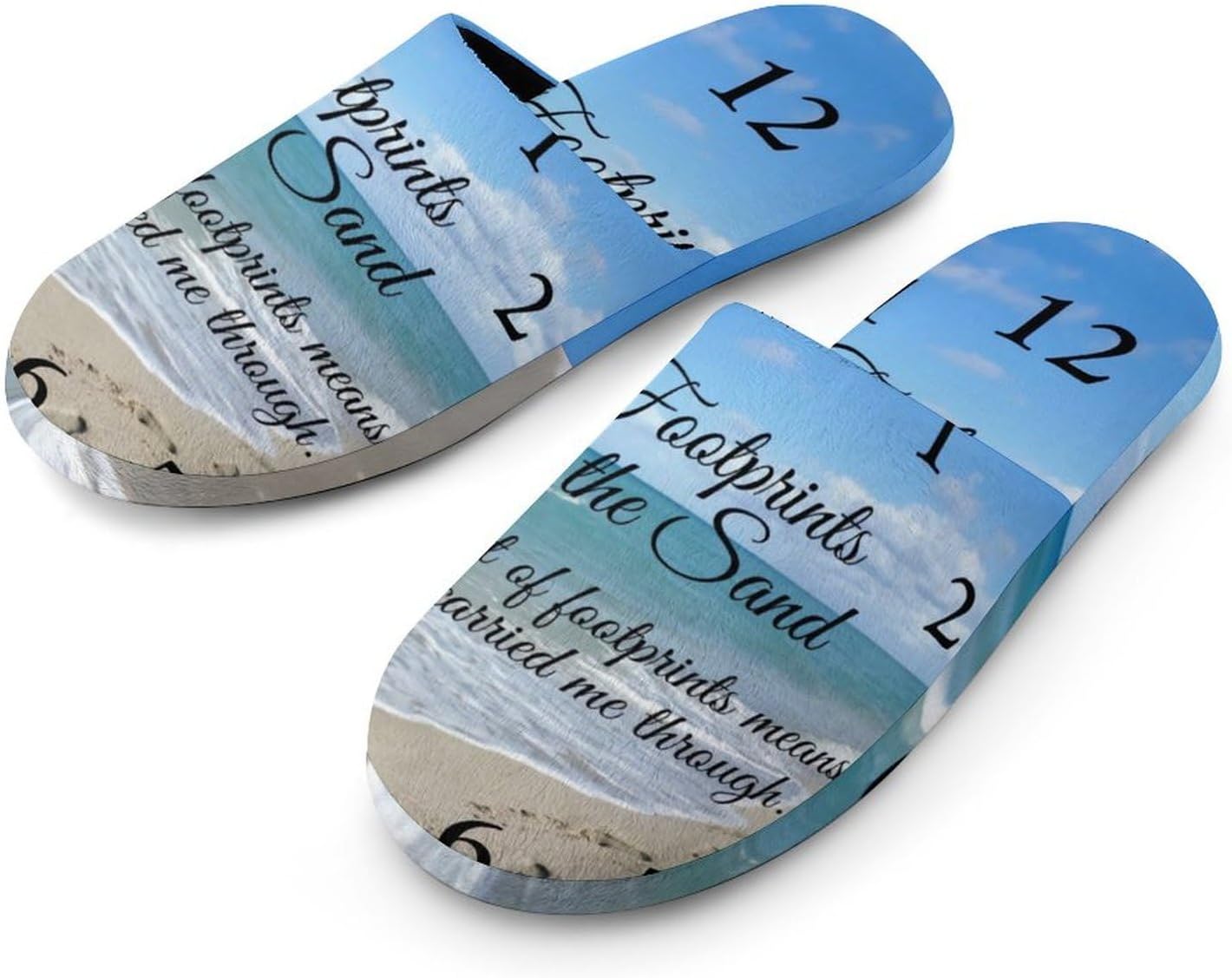 

Следы на песке Вдохновляющие христианские женские тапочки Теплые тапочки-клоуны Домашние тапочки на слипоне Плюшевые тапочки Wauoemy, Style-41