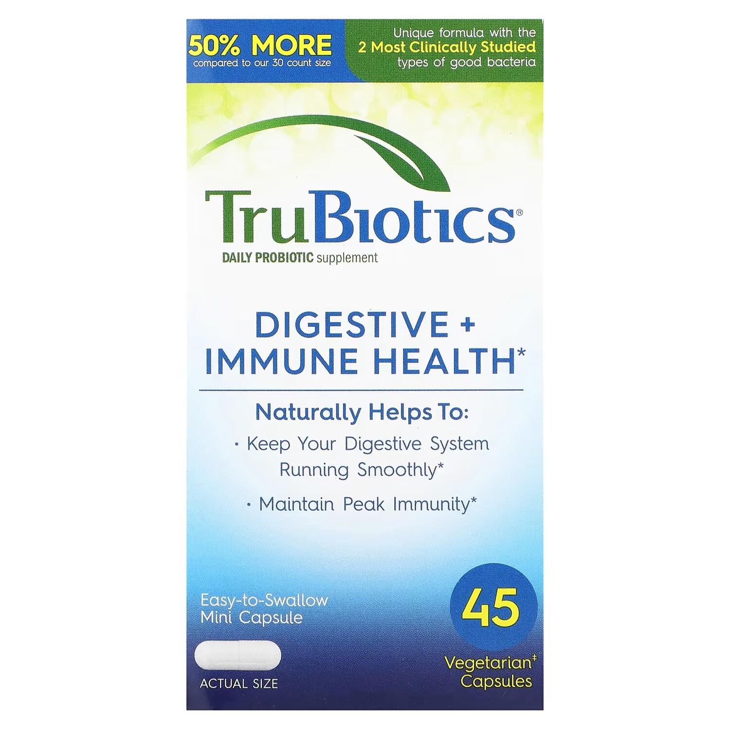 

Добавка TruBiotics Digestive + Immune Health, 45 вегетарианских капсул