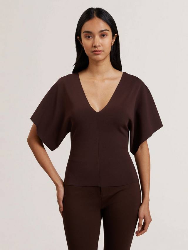 

Топ с v-образным вырезом reginah Ted Baker, темно-коричневый