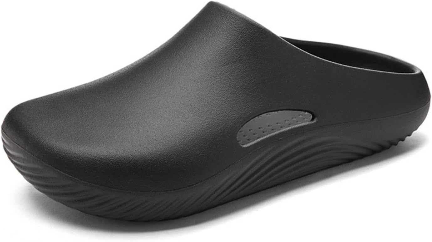 

Удобные сандалии для женщин и мужчин, мюли с поддержкой свода стопы, без задника, с низкой танкеткой, на платформе, с закрытым носком, легкие модные сандалии на лето Kvotuu, черный