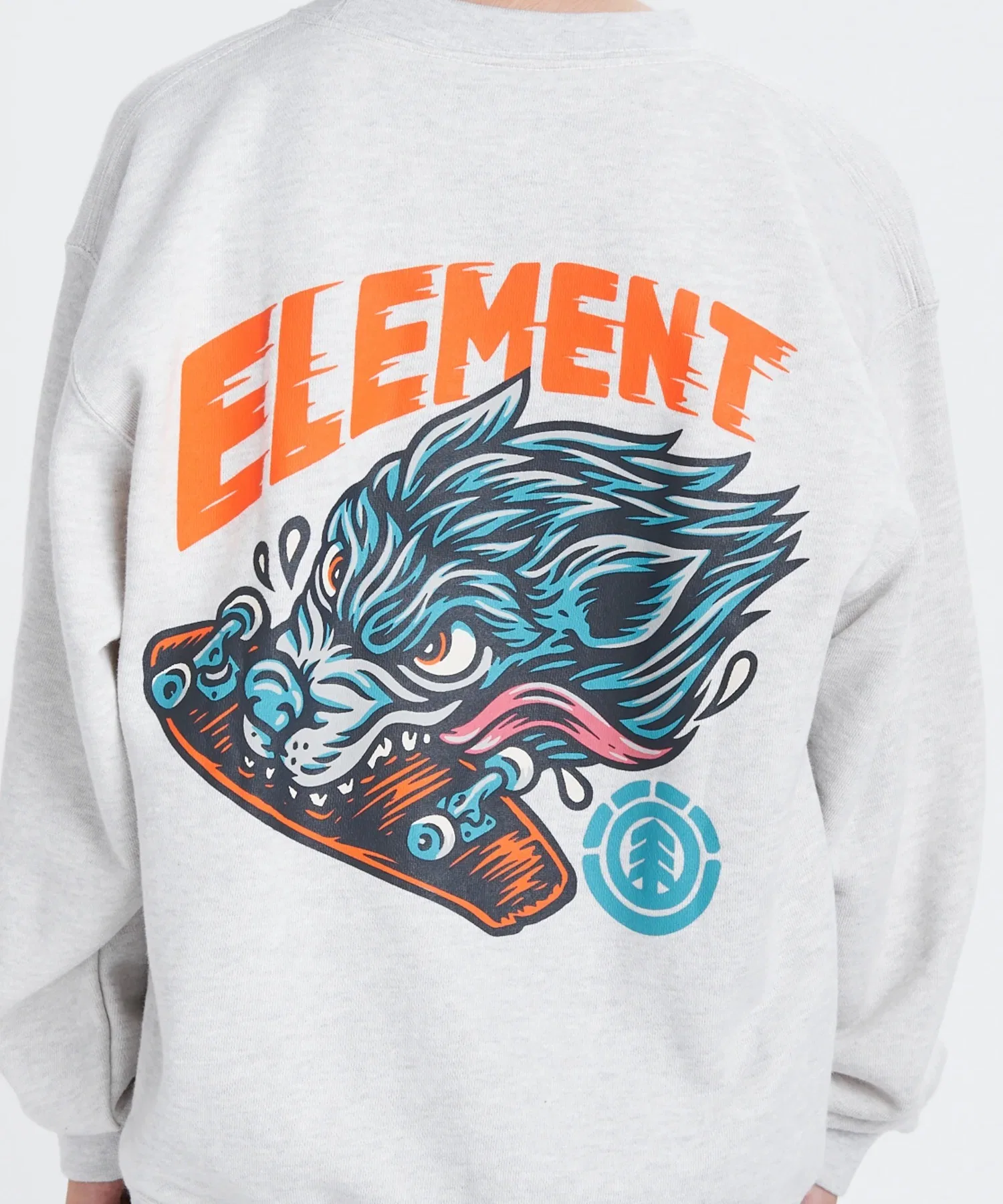 Детская толстовка ELEMENT TIMBER WOLF CREW YOU [модель осень/зима 2025] / Детская толстовка Element с принтом на спине — фото 3