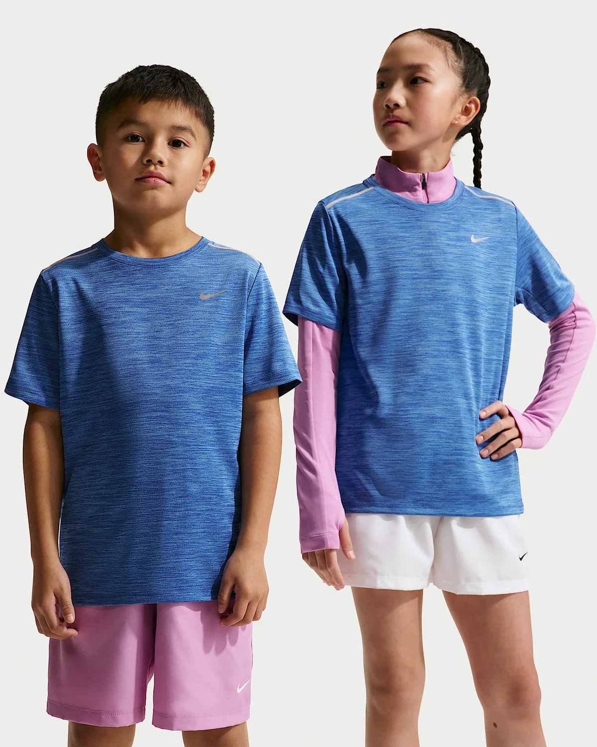 Детская футболка Nike Miler Dri-FIT с коротким рукавом, University Blue/Game Royal/Heather