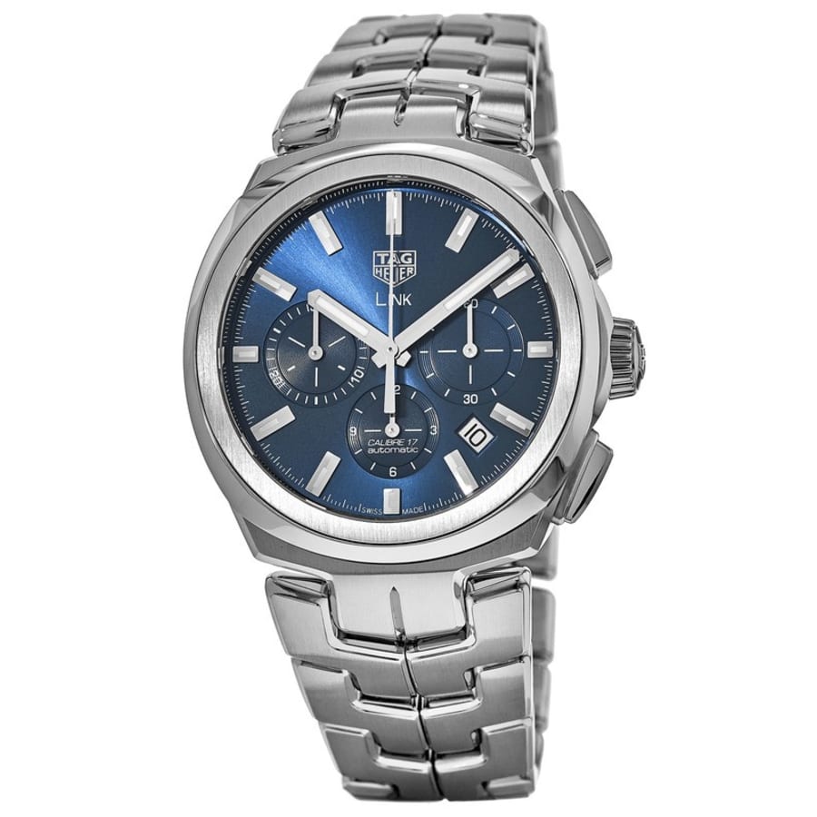 

Мужские часы Tag Heuer Link Automatic Chronograph с синим циферблатом из нержавеющей стали CBC2112.BA0603