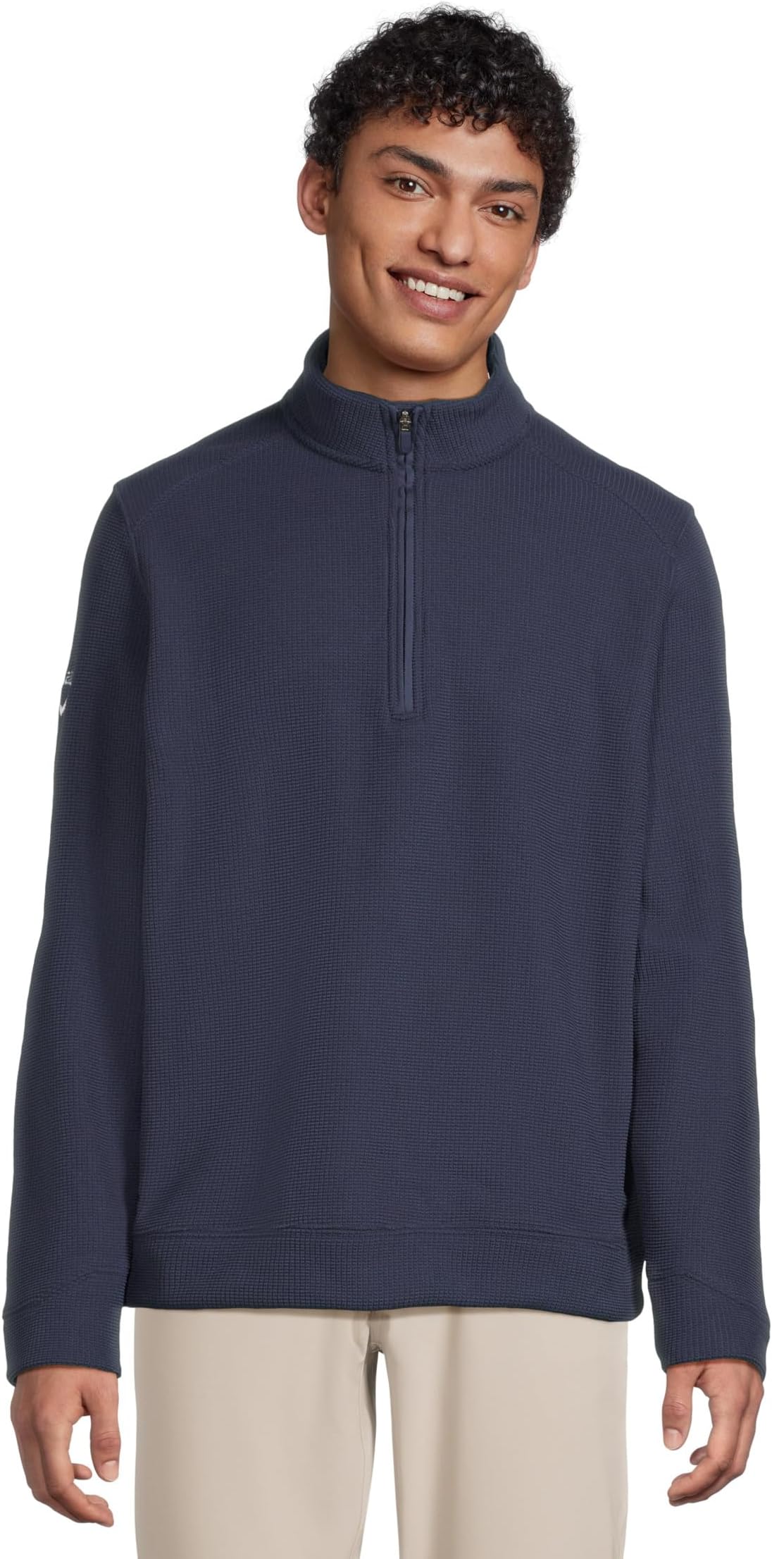 

Мужская вафельная кофта с длинным рукавом и молнией 1/4 Callaway, Peacoat