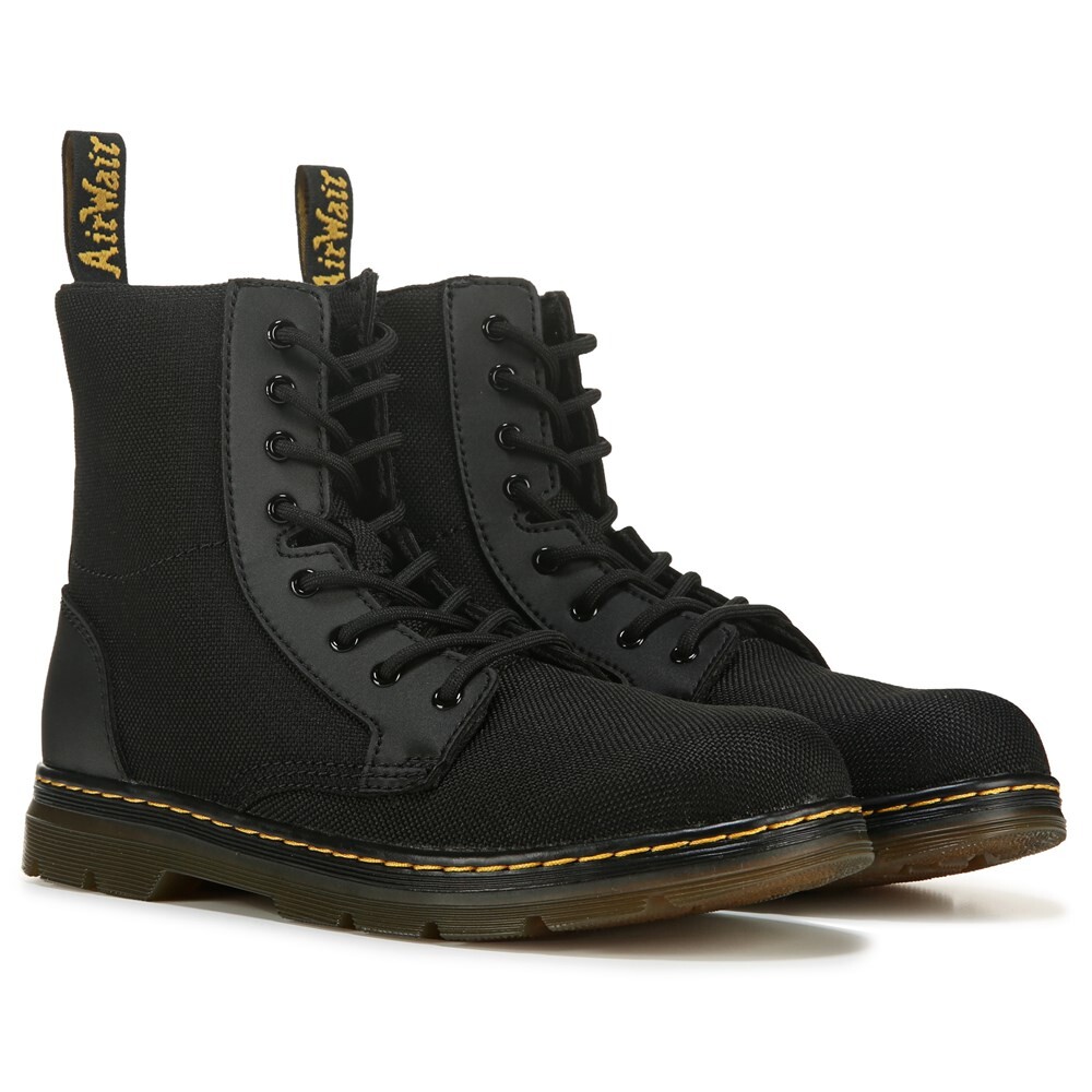 

Детские ботинки на шнуровке с расческами для больших детей Dr. Martens, черный