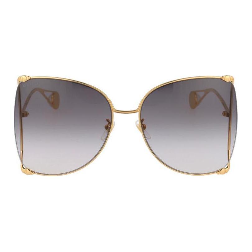 GUCCI Солнцезащитные очки асимметричной формы женские серые Metal Irregular Shape, Gray — фото 3