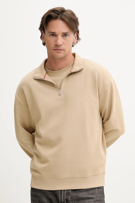 

Хлопковая толстовка Hugo, бежевый