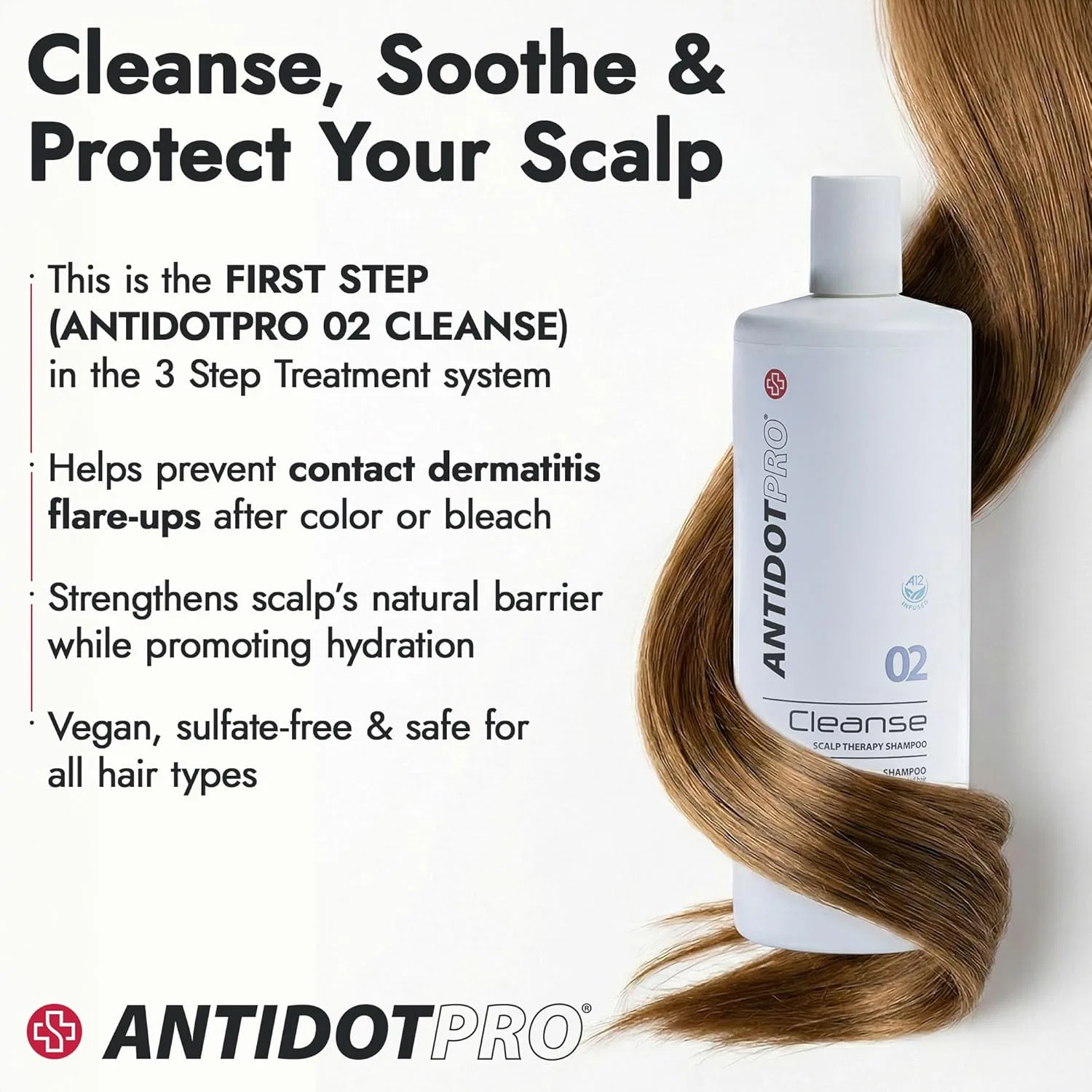 Шампунь ANTIDOT PRO Cleanse 02 для чувствительной кожи головы, 1000 мл Antidot Pro — фото 3