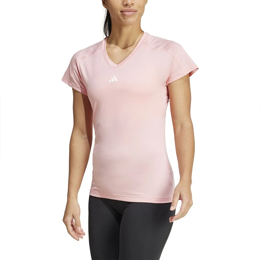 

Футболка adidas Aeroready Train Essentials Minimal Branding V-Neck, розовый