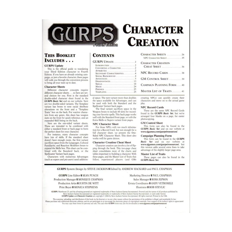 

Character Creation (4th Edition), GURPS (4th Edition) - Core & Assorted, мягкая обложка