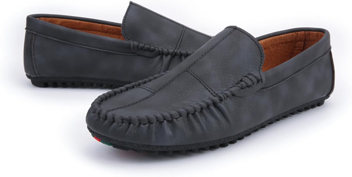 

Мужские лоферы-слипоны, мягкие повседневные кожаные, с декоративной строчкой на носке и коричневой подкладкой, гибкая нескользящая подошва для делового повседневного ношения и комфорта каждый день Kelibasi