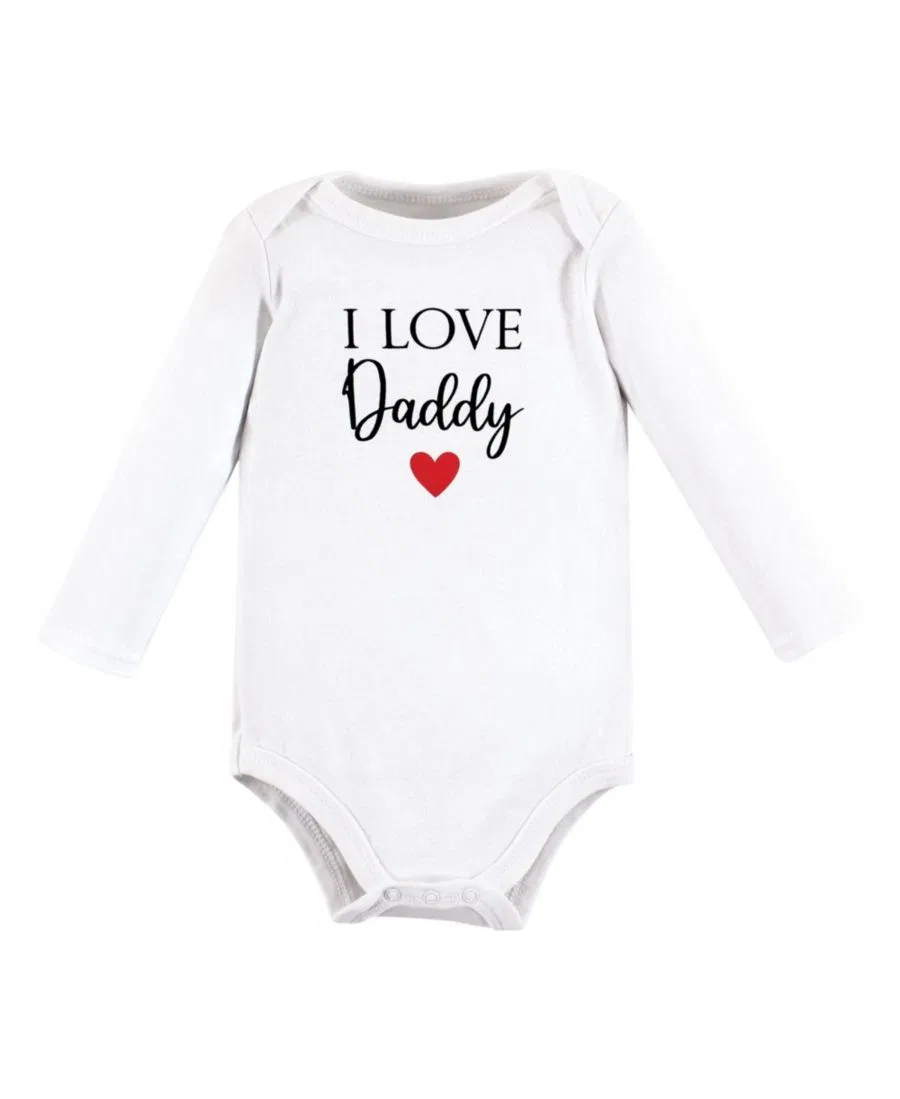 Комплект из 5 хлопковых боди с длинными рукавами для девочек Hudson Baby, красный/черный — фото 3