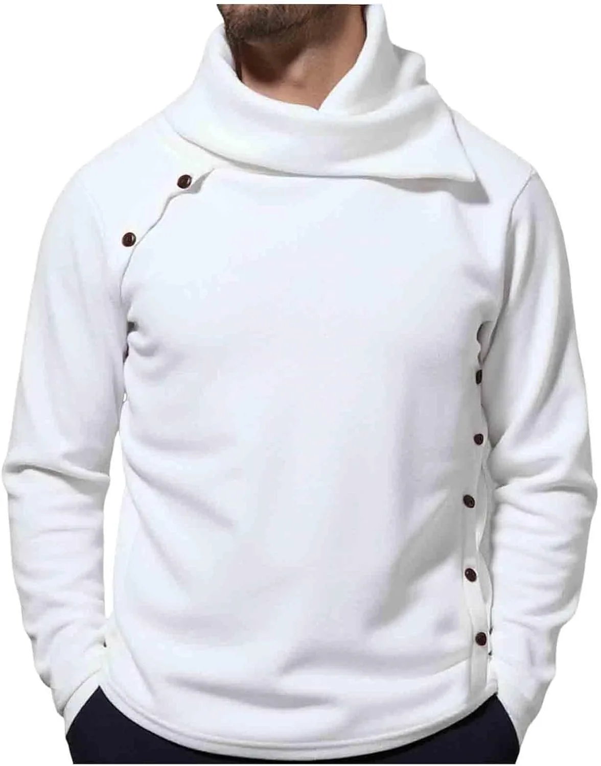 

Свитер мужской с воротником-стойкой и декоративными пуговицами Cambkatl