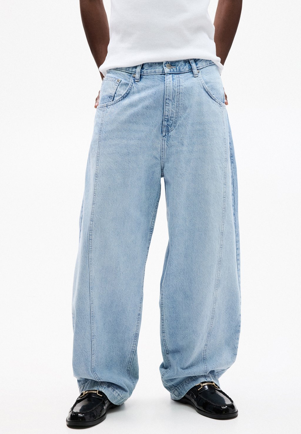

Джинсы прямого кроя BARREL PULL&BEAR, цвет Light Blue Denim